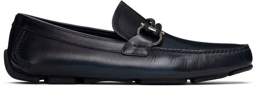 Догляд за взуттям FERRAGAMO Salvatore Ferragamo Gancini Ornament Driver Loafers темно-синій | 778844