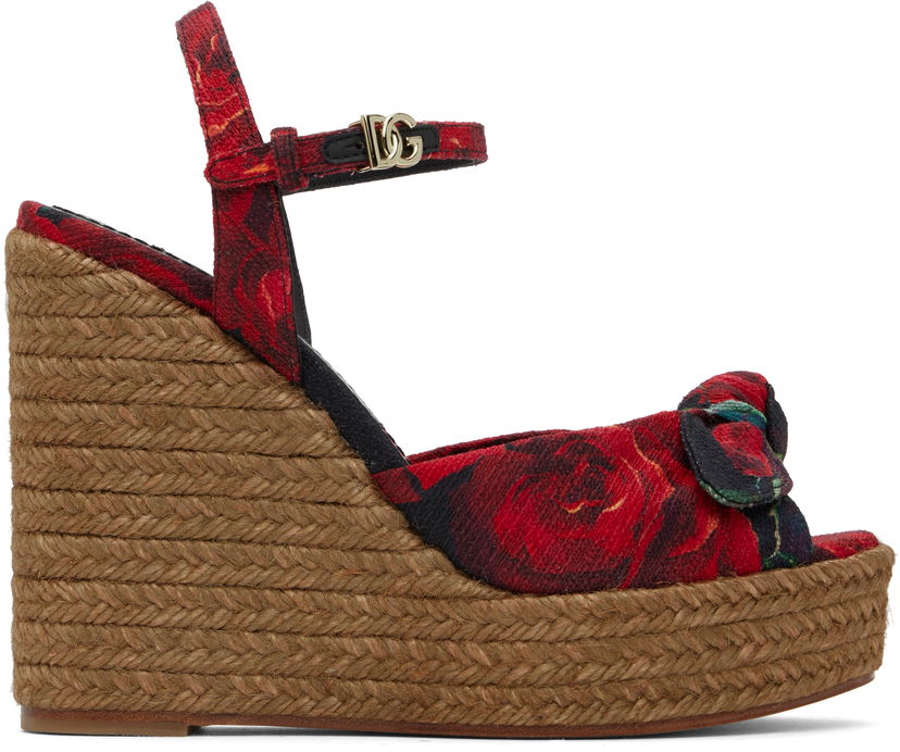 Одяг Dolce & Gabbana Dolce&Gabbana Cava MM Lolita Wedge Heeled Sandals Червоний | CZ0320 A6514