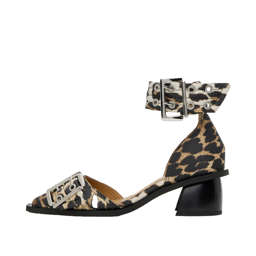 Кросівки та взуття GANNI GANNI Buckle Open Cut Heels Коричневий | S2863