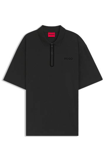 Сорочка поло BOSS HUGO Zip Placket Polo Shirt чорний | 50542313