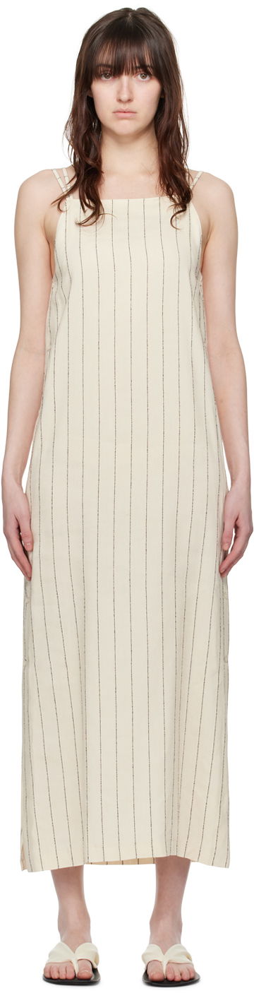 плаття Loulou de Saison Loulou de Saison Etta Striped Midi Dress бежевий | ETTA