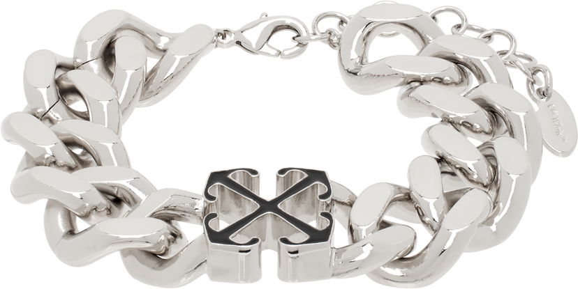 Браслет Off-White Enamel Arrow Chain Bracelet Металік | OMOA106C99MET0017210