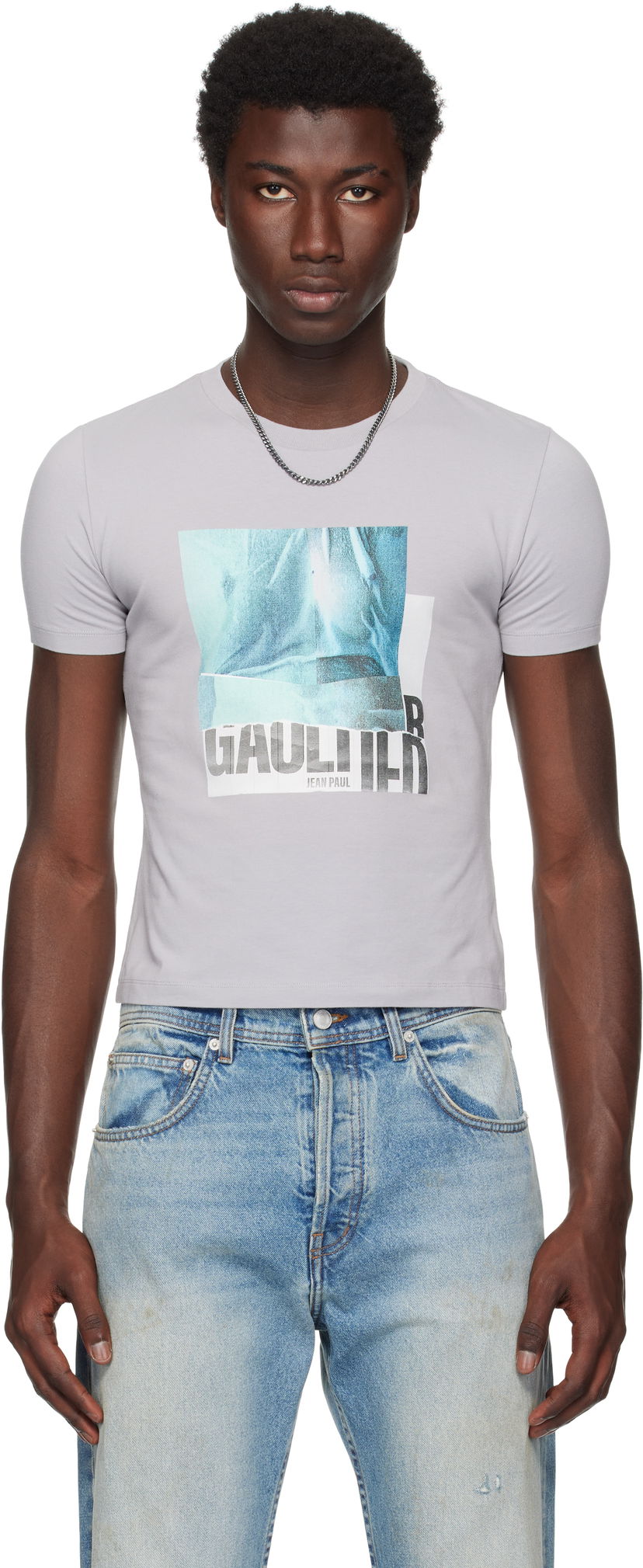 Футболка Jean Paul Gaultier Jean Paul Gaultier Printed Water Baby T-shirt Сірий | 25/03-W-TO294-J002-135557