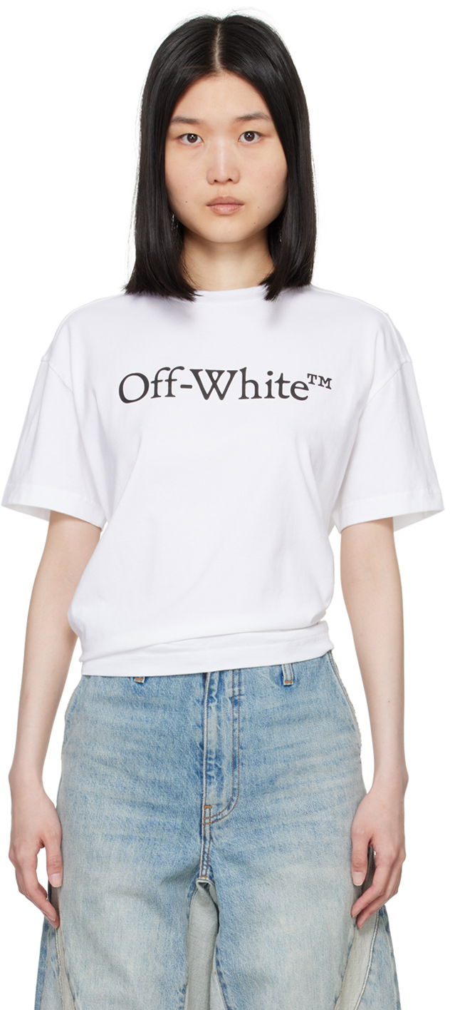 Футболка Off-White White Big Bookish Skate T-Shirt білий | OWAA089C99JER0030110