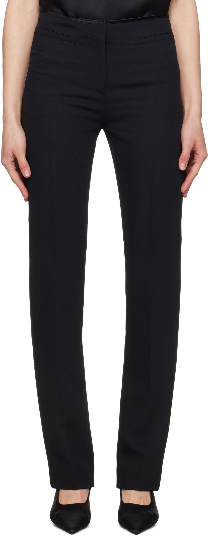 Штани TOTEME TOTEME Low-Waist Cigarette Trousers чорний | 251-WRB0237-FB0336