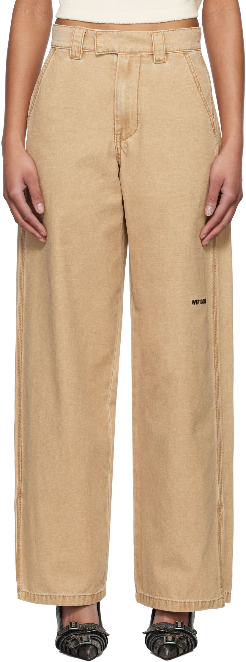 Штани We11done We11done Work Trousers бежевий | WD-PT0-25-288-W-BG