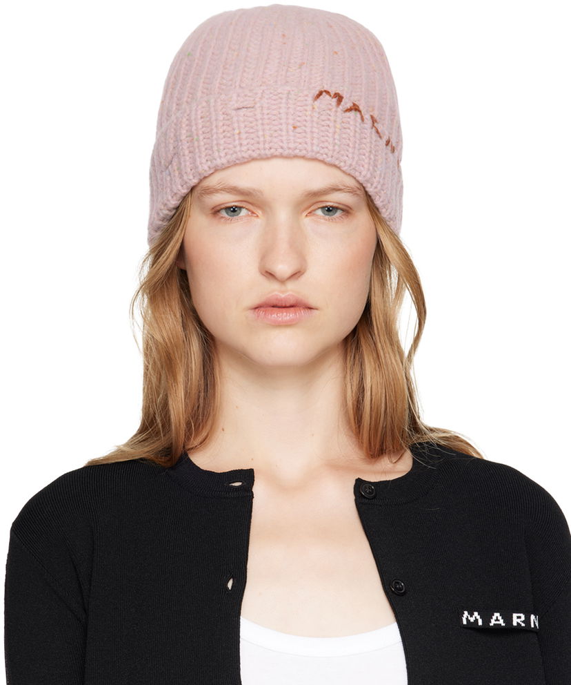 Шапка Marni Pink Shetland Wool Beanie Рожевий | CLMC0125Q0 UFH938
