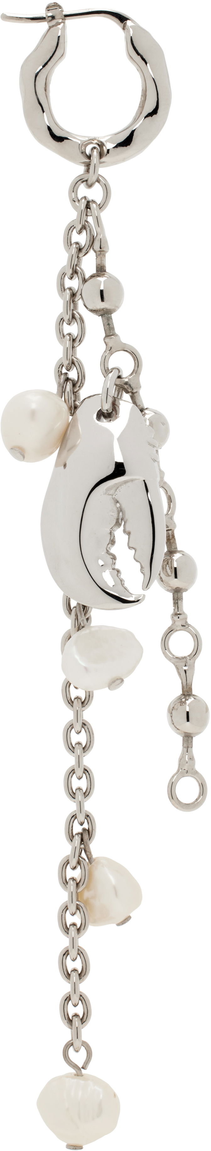 Сережки Acne Studios Acne Studios Claw Charm Drop Earring Металік | C50454-