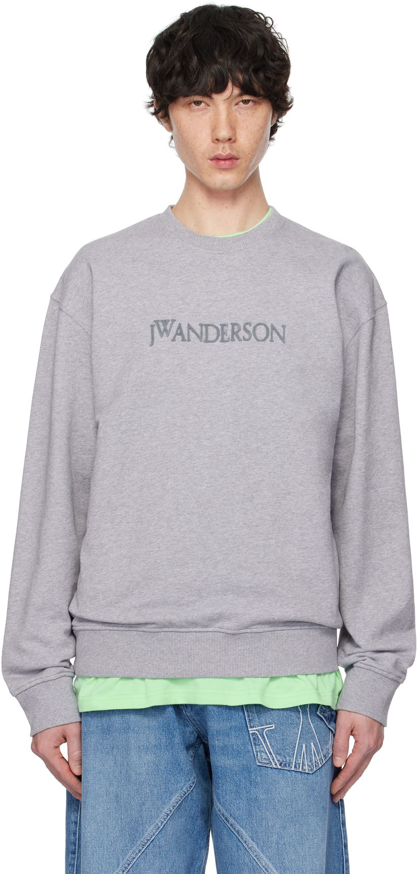 Cветр JW Anderson JW Anderson Logo Sweatshirt Сірий | JW0215-PG1632