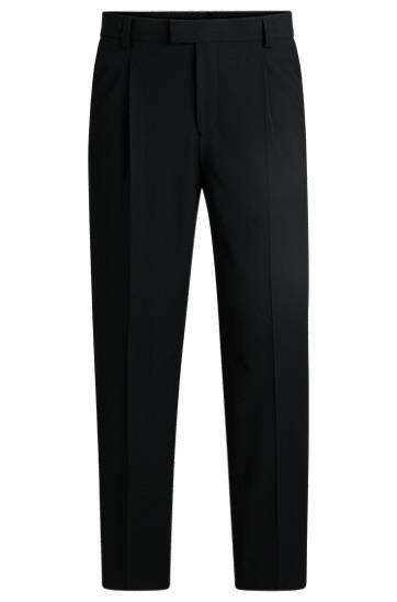 Штани BOSS Slim-Fit Seersucker Trousers чорний | 50540189