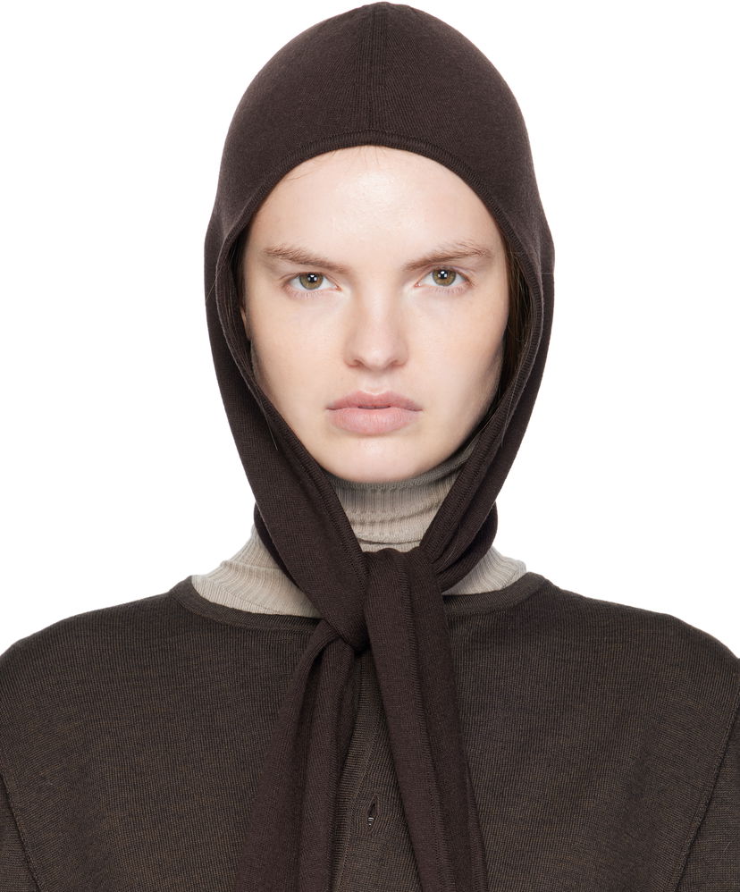 Шапка LEMAIRE Lemaire Fine Wool Head Scarf Beanie Коричневий | AC1229 LK1045