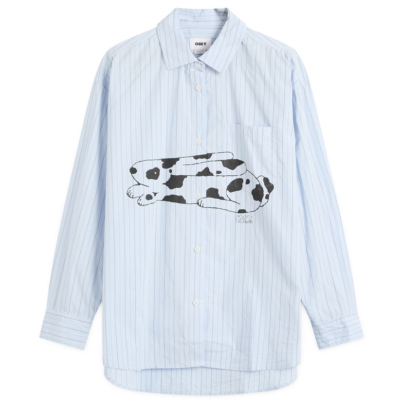 Сорочка OBEY Beverly Graphic Long Sleeve Shirt, Size X-Small Синій | 281200141-LBL