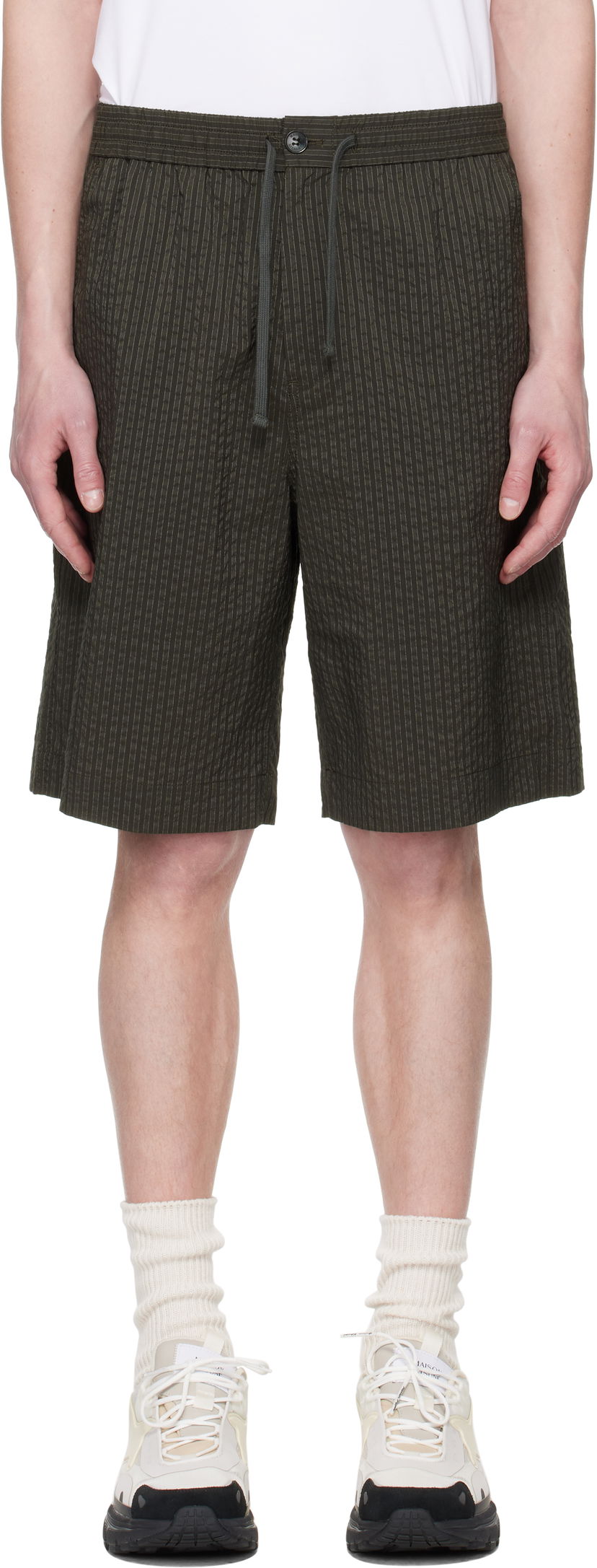 Шорти MAISON KITSUNÉ Maison Kitsuné Elasticated Bermuda Shorts Зелений | OM01406WC5032