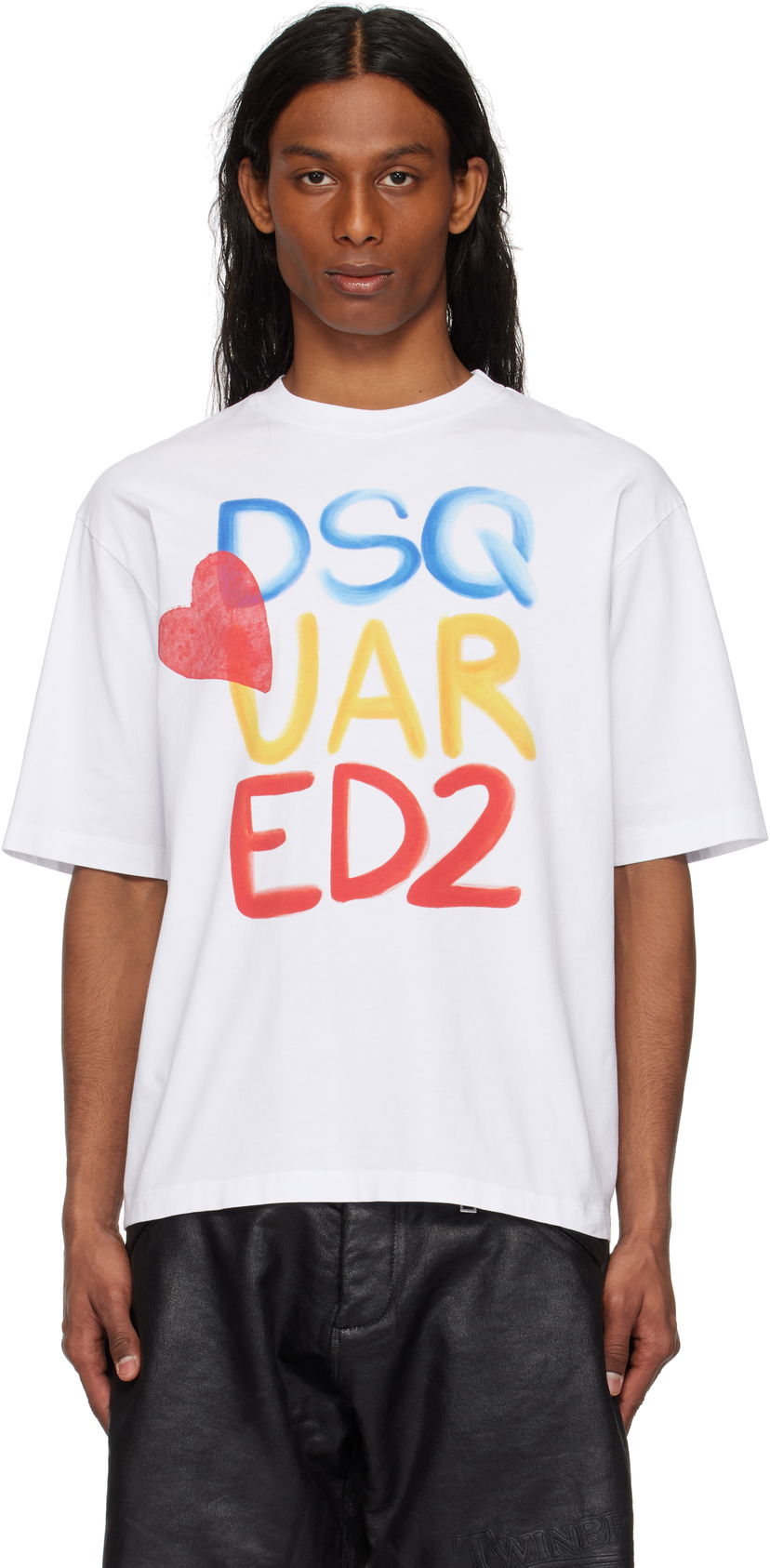 Футболка DSQUARED2 Summer Lovers Loose Fit Logo T-Shirt Dsquared2 білий | S78GD0098-D20020-100