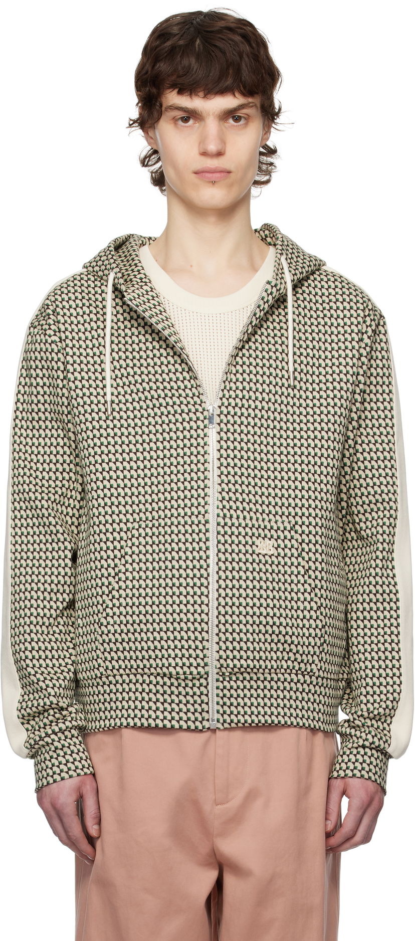 Світшоти Wales Bonner Wales Bonner Power Zip Hoodie бежевий | US25JE35-JE22 - 1780 JACQUARD