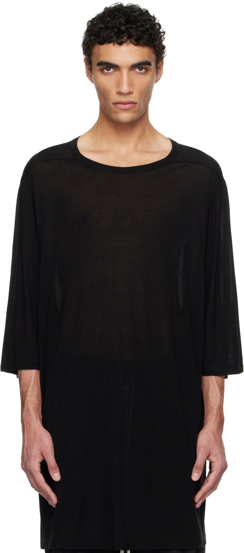 Футболка Rick Owens Rick Owens Hollywood Jumbo Short Sleeve T-Shirt чорний | RU01E5274 JS