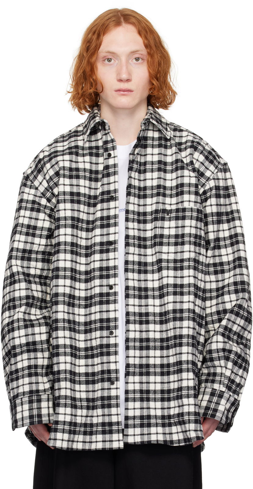 Сорочка VETEMENTS Vetements Wrinkled Pyjama Plaid Shirt білий | UA66SH120B