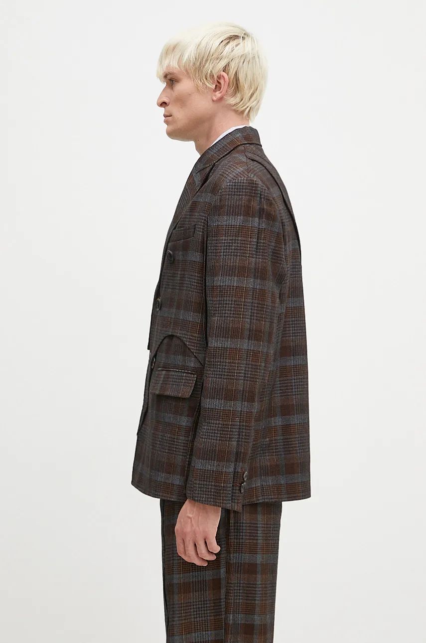 Куртка Andersson Bell Soe Check Wrap Double Breasted Jacket Коричневий | awa628m, 1