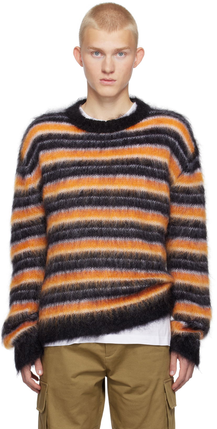 Cветр Marni Striped Fuzzy Sweater чорний | GCMG0161Q0 UFU174