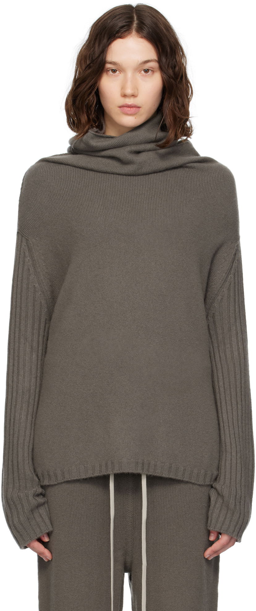 Cветр Rick Owens Rick Owens Concordians Rasato Cashmere Knit Turtleneck Сірий | RP02E4674 KLWS