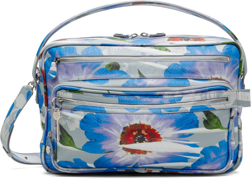 Сумка Acne Studios Acne Studios Camero Floral-Print Camera Bag Синій | A10433-
