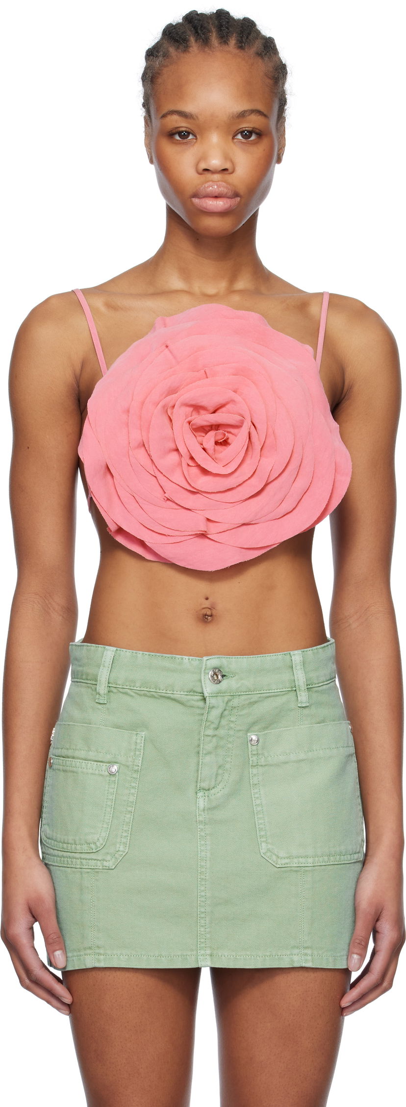 Спідниця Blumarine Blumarine Rose-Effect Cami Top Зелений | P522C360A