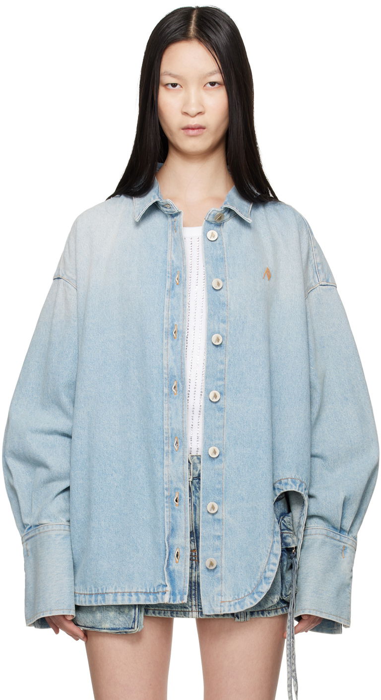 Сорочка The Attico Attico Oversized Denim Shirt Синій | 247WCB68 D049