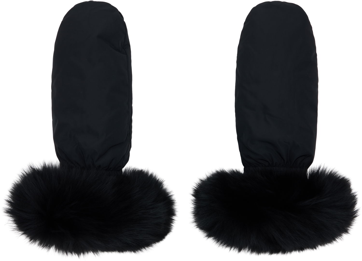 Рукавички Yves Salomon Yves Salomon Fox Fur & Down Mittens чорний | 26W23WAA617XXDOTM, 0