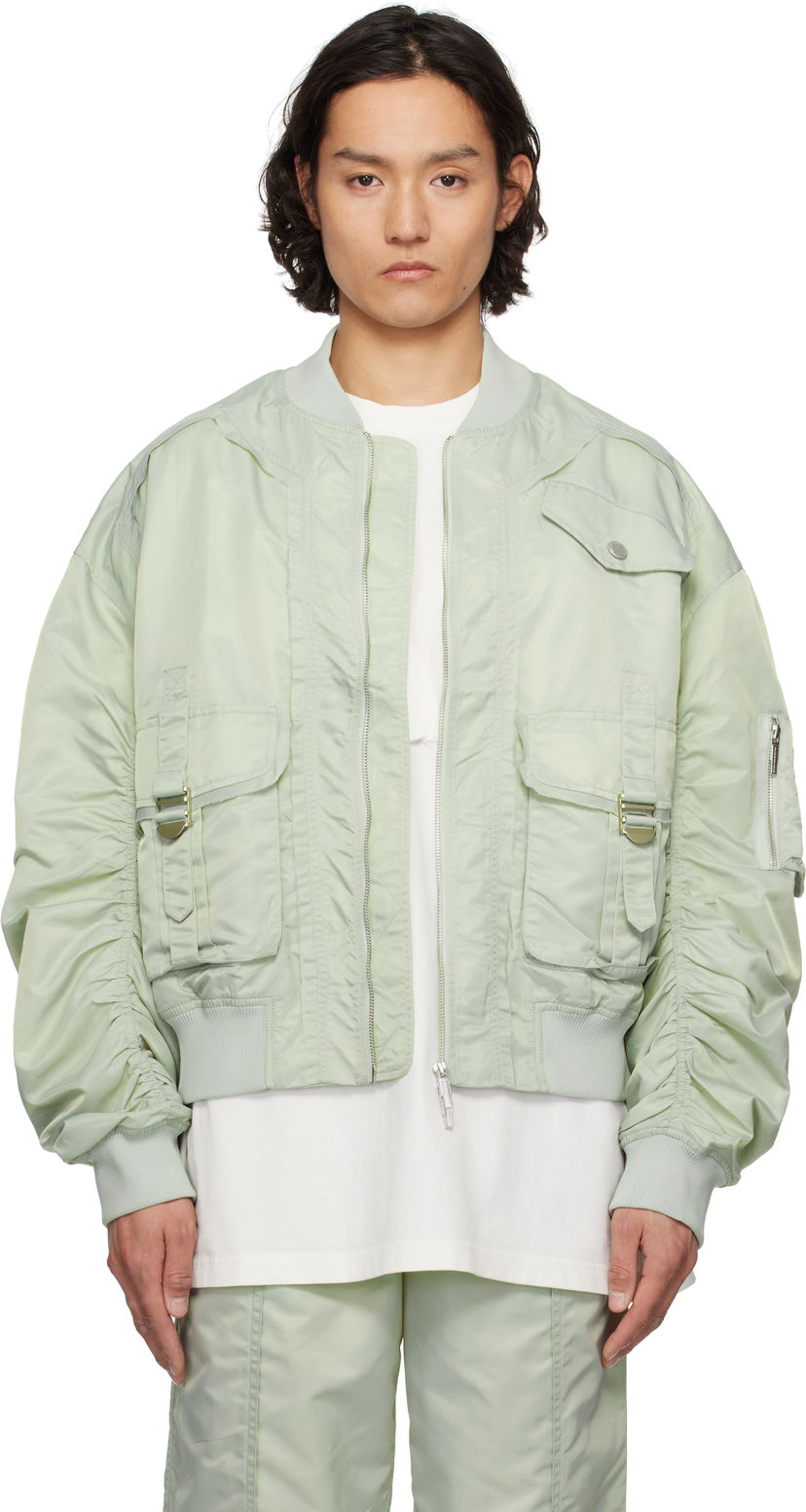 Куртка бомбер Feng Chen Wang Feng Chen Wang Nylon Utility Bomber Jacket Зелений | FUS19JK04G