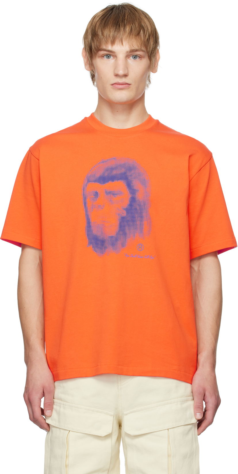 Футболка BAPE Pixel Comic Ape Head Graphic T-Shirt Помаранчевий | 001TEK801304M