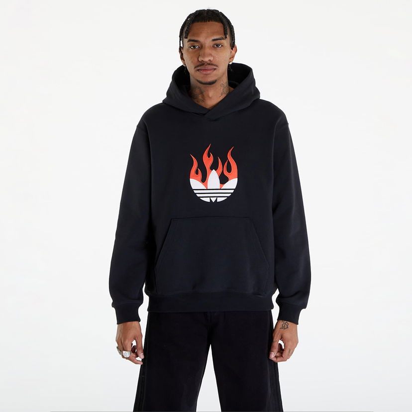 Світшоти adidas Originals Flames Logo Hoodie Black чорний | IS0208