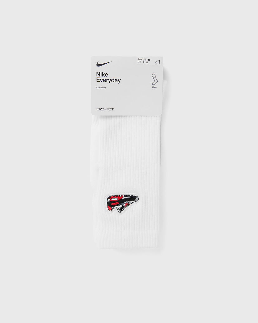 Шкарпетки Nike Everyday Cushioned Crew Socks with Air Max 90 Patch білий | IB4150-100