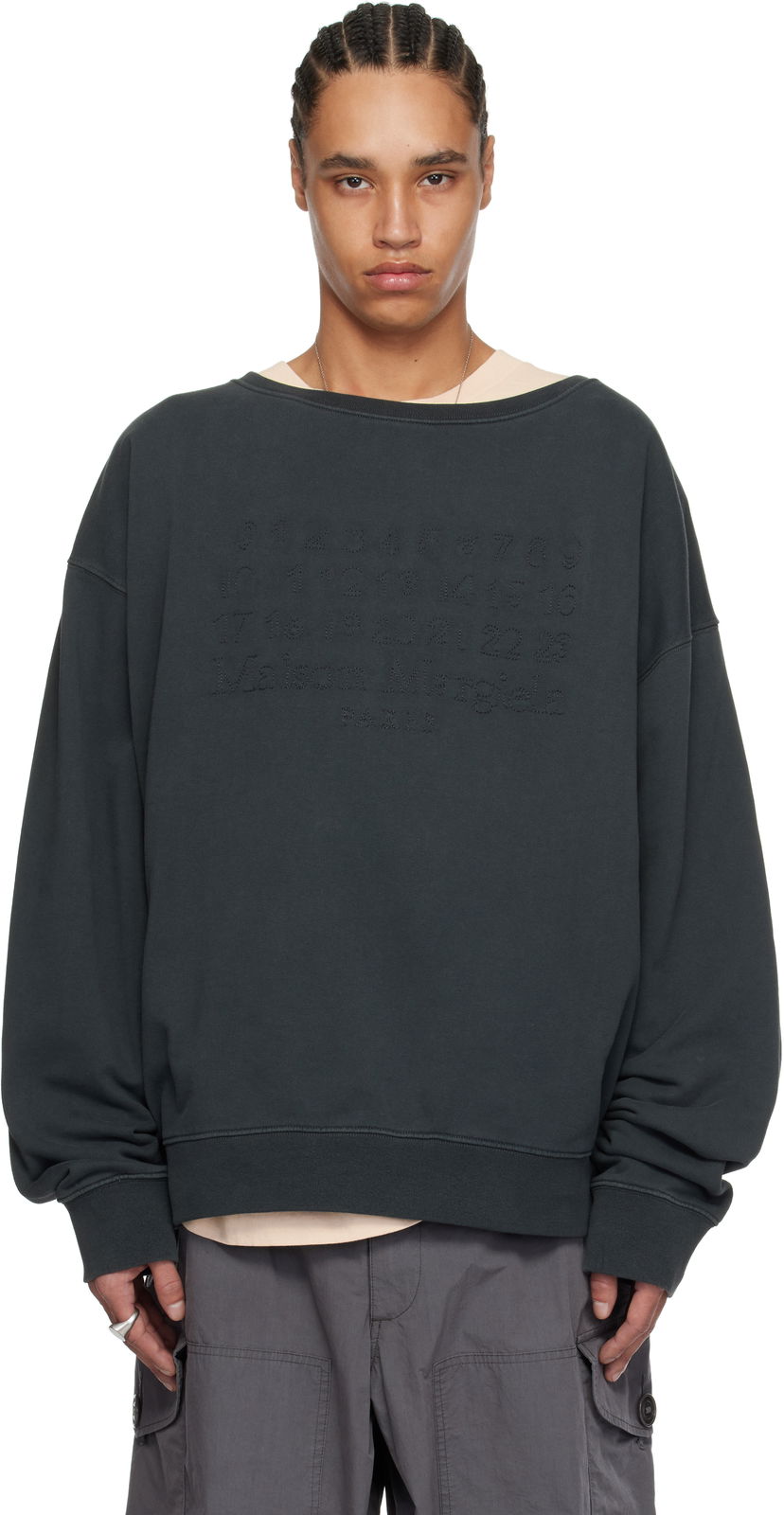 Cветр Maison Margiela Maison Margiela Embroidered Sweatshirt Сірий | S50GU0230 M25017