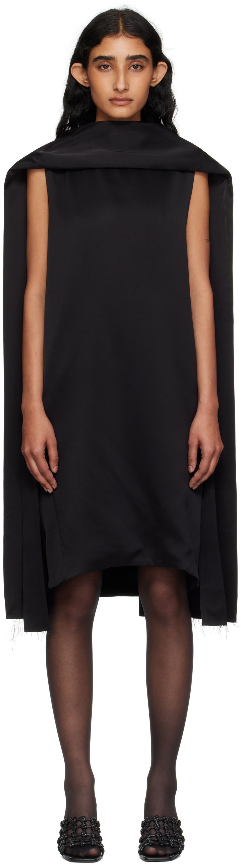 плаття TOTEME Cocoon Scarf Minidress чорний | 253-WRD0198-FB0382