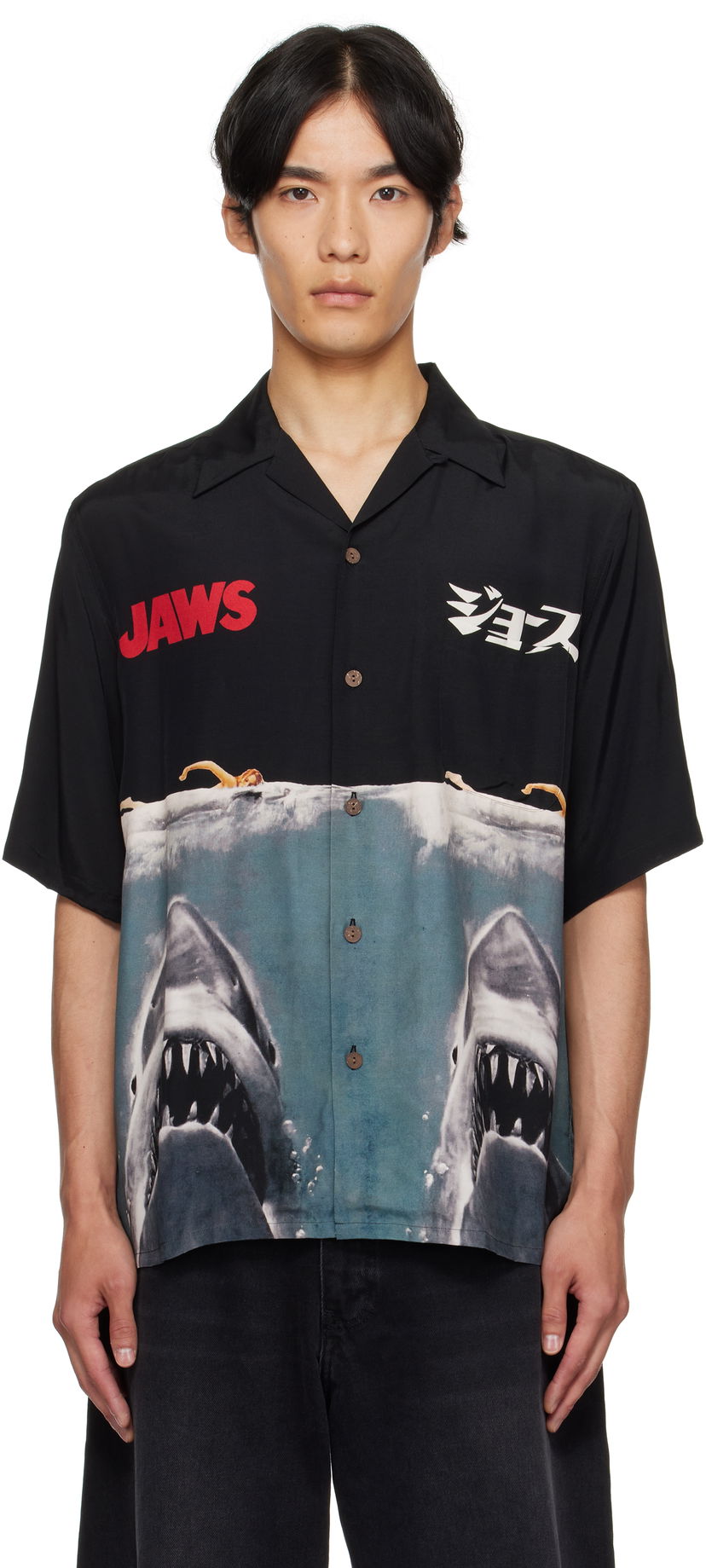 Сорочка WACKO MARIA WACKO MARIA 'Jaws' Short Sleeve Shirt чорний | JAWS-WM-HI01