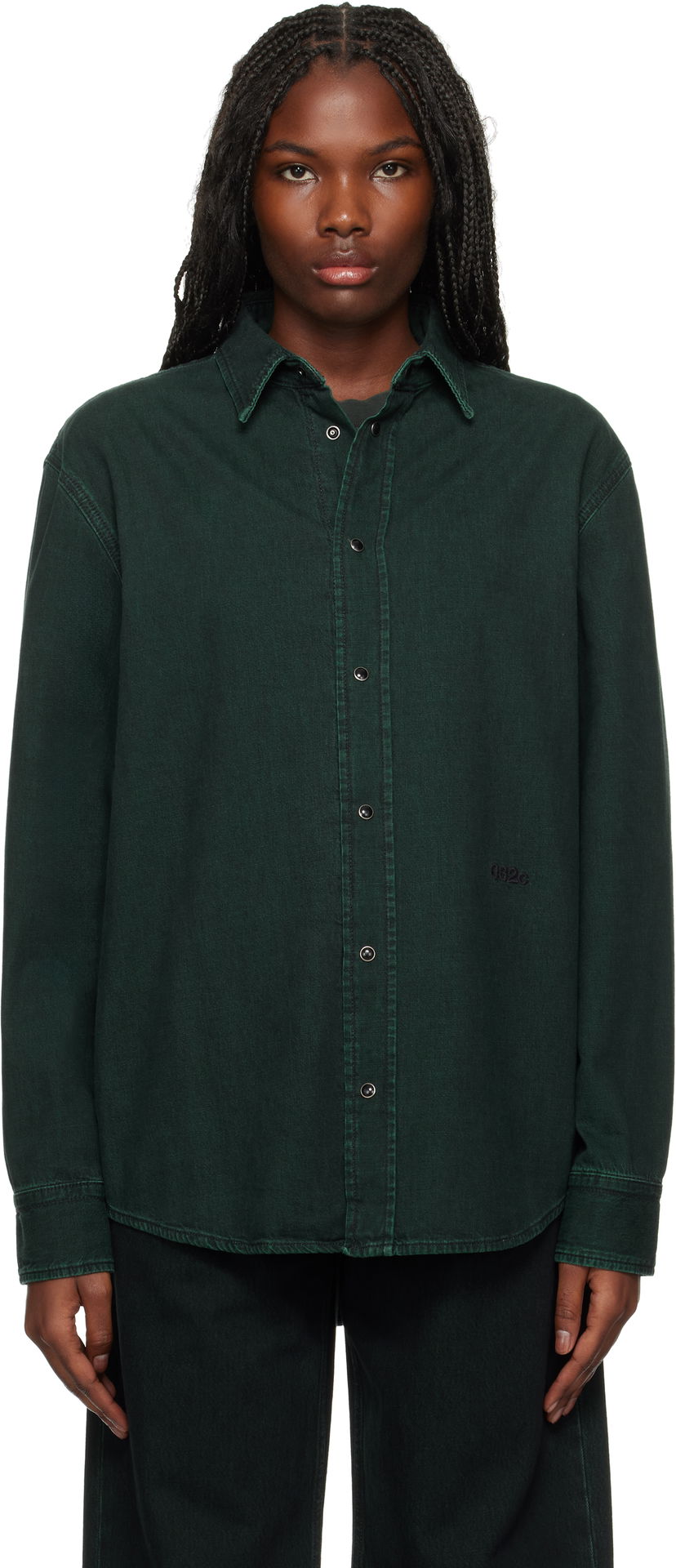 Сорочка 032C Denim Shirt Зелений | F24-URD-1341-450-W