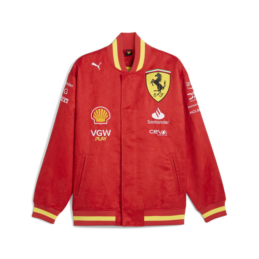 Куртка бомбер Puma Scuderia Ferrari Team Men's Varsity Jacket Червоний | 763606_01