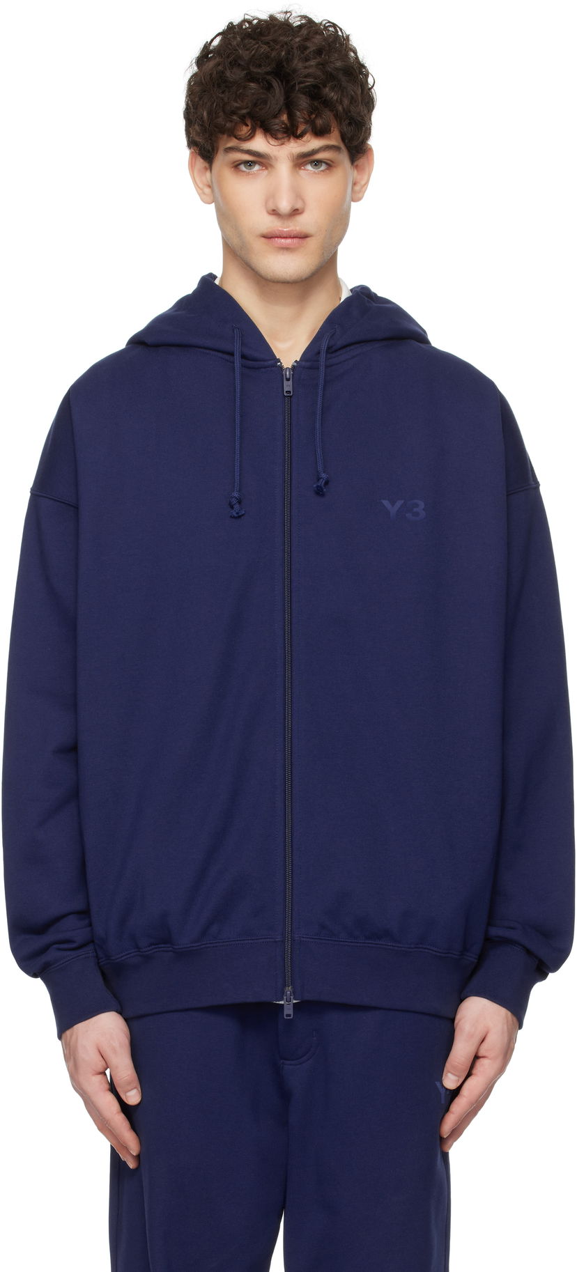 Світшоти Y-3 Y-3 French Terry Zip Hoodie темно-синій | JM7839