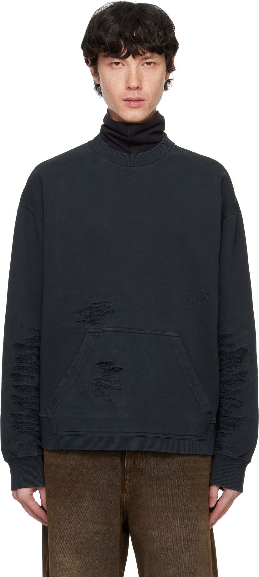 Світшоти Maison Margiela Distressed Sweatshirt чорний | SH2GU0010 M25004