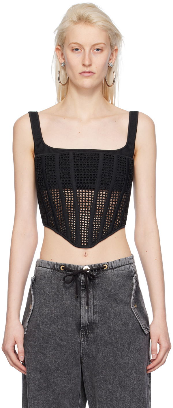 Безрукавка Dion Lee Knitted Square Neck Tank Top чорний | A7768PS24