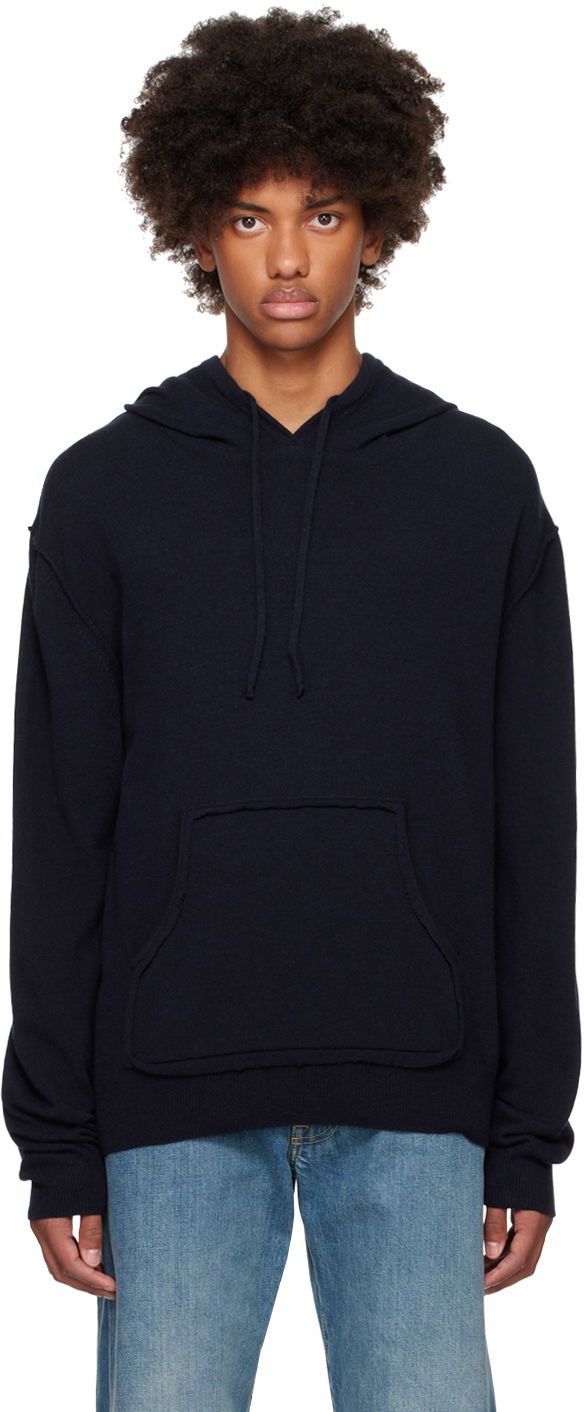 Світшоти Maison Margiela Cashmere Hoodie темно-синій | S50GU0223 M13060