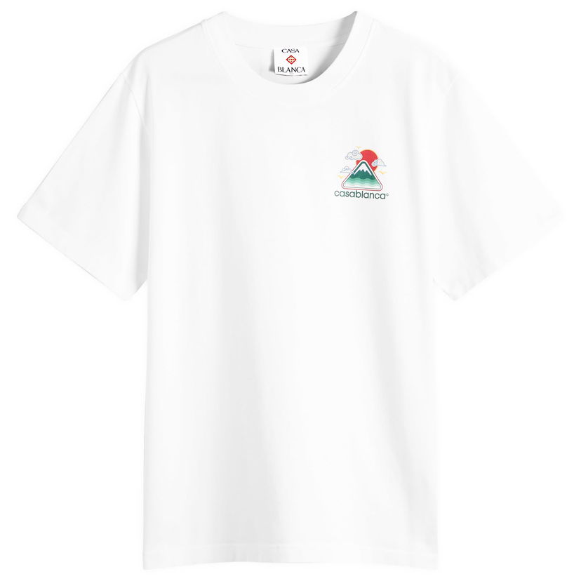 Футболка Casablanca Montagne Ondulée Screen Printed T-Shirt, Size Large білий | MPF25-JTS-001-04