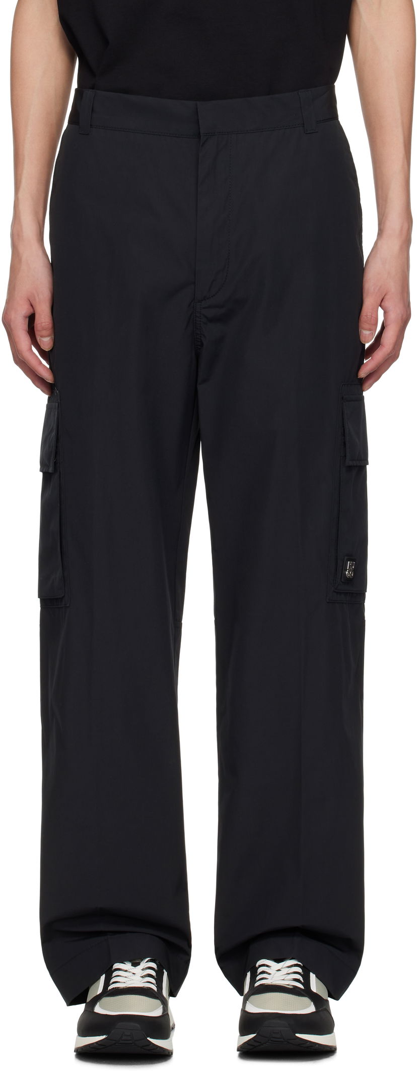 Штани карго BOSS Hugo Regular-Fit Water-Repellent Cargo Trousers чорний | 50530813