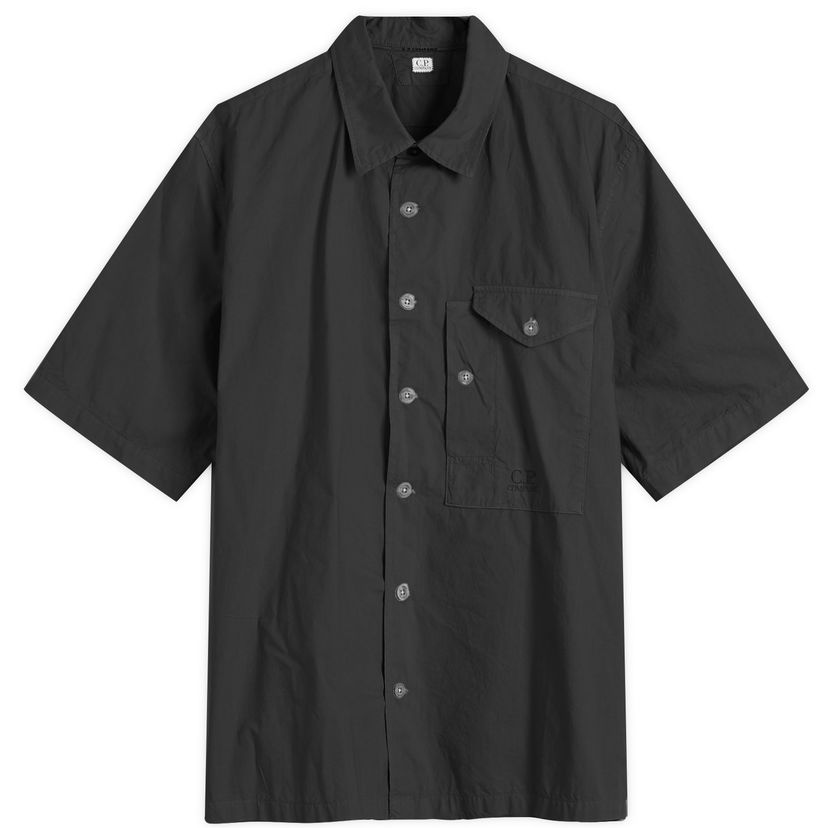 Сорочка C.P. Company C.P. Company Short Sleeve Shirt with Pocket Logo, Size Large чорний | 18CMSH249A-005328G-BLK