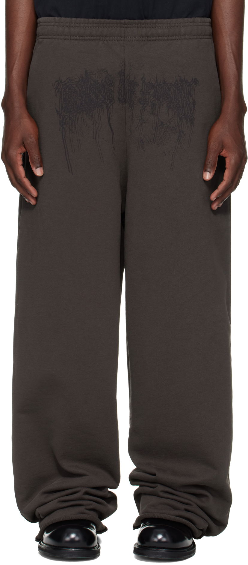 Спортивні штани VETEMENTS Vetements Cradle of Filth Dripping Logo Baggy Sweatpants Сірий | UCF76SP450C