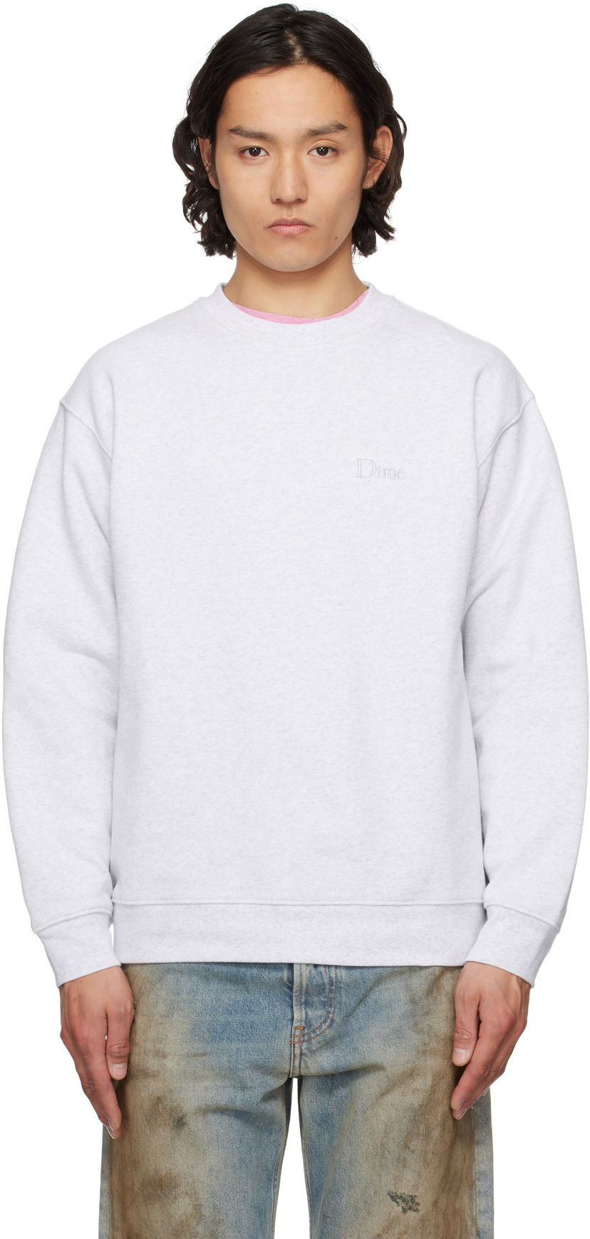 Cветр Dime Dime Classic Small Logo Crewneck Sweatshirt Сірий | DIMESP2538ASH