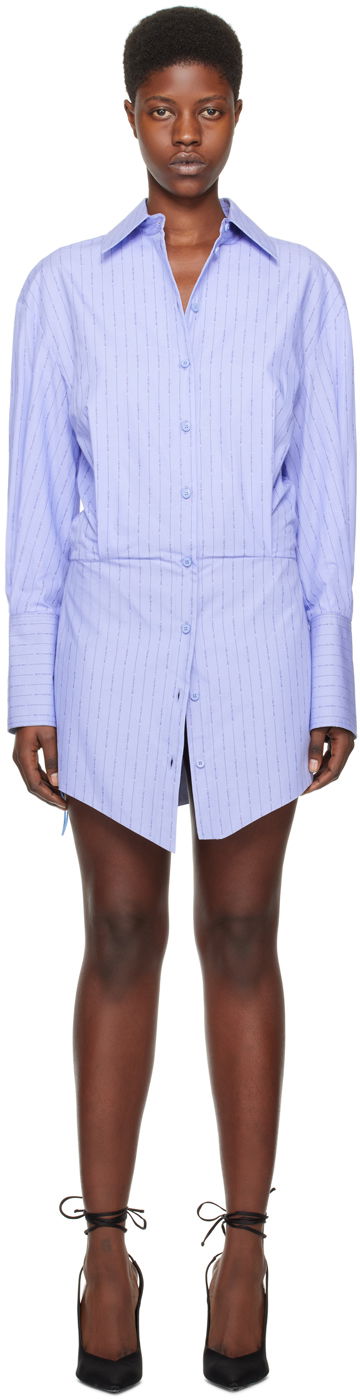 плаття The Attico Attico Sylvie Pinstriped Minidress Фіолетовий | 242WCA93 C078