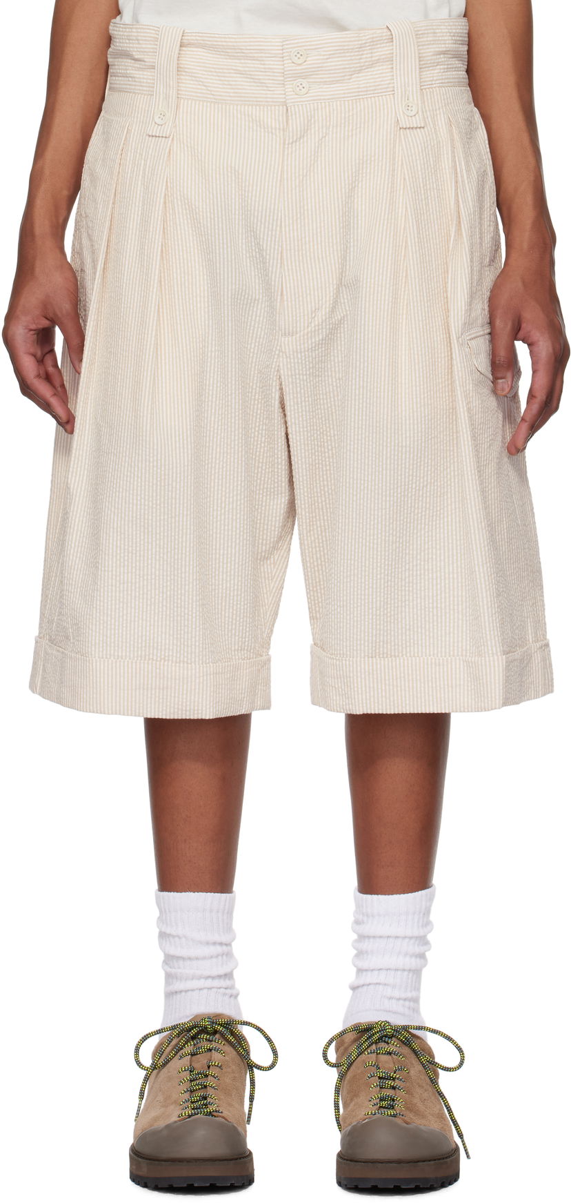 Шорти Engineered Garments Engineered Garments Gurkha Seersucker Shorts бежевий | 25S1E005