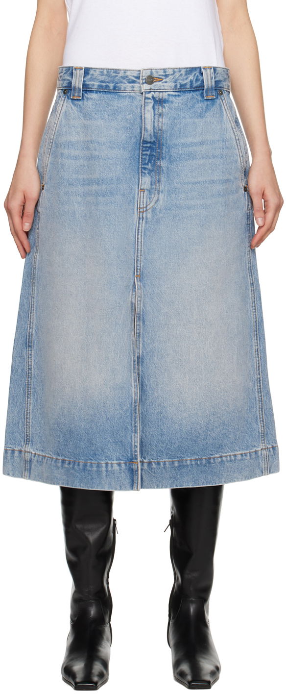 Спідниця Khaite Charlene Midi Denim Skirt Синій | 1082-094