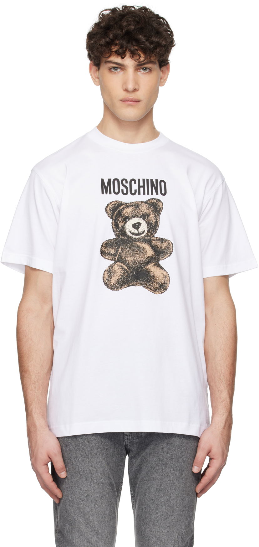 Футболка Moschino Moschino Teddy Bear Graphic T-Shirt білий | 251ZZV071002411001